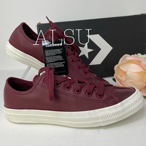 Converse Ctas Low Top Leather Dark Burgundy W - Picture 5 of 8